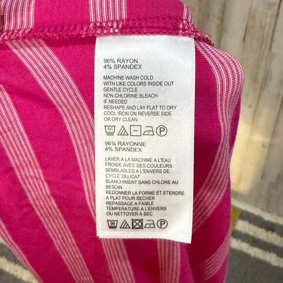 Tommy Bahama Women's Pink Stripe Flutter Sleeve Dress Size Small - Picture 4 of 7